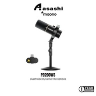 Maono PD200WS Wireless Dual Mode Dynamic Microphone with BA37 Arm Stand Kit