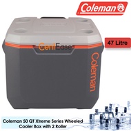 Coleman 50 QT (47L) Xtreme Series Wheeled Cooler Box with 2 Roller - Gray/Orange