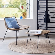 【Hübsch】－110803 北歐風籐椅含腳凳 度假風 藤編椅