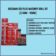 BOSSMAN SDS-PLUS MASONRY DRILL BIT [5.5MM - 16MM] DRILL BIT KONKRIT 石屎钻