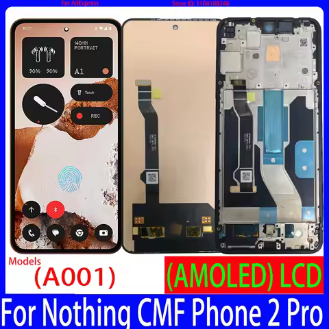 Original AMOLED For Nothing CMF Phone 2 Pro LCD Display+Touch Screen Digitizer For Nothing CMF Phone