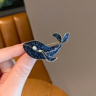 Corsage Brooch Wedding corsage corsage Blue Whale Female Brooch High-End Light Luxury Animal Pearl c