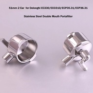 FZ 51mm 2-ear Portafilter for Delonghi EC330/ECO310/ECP35.31/ECP36.31 Espresso Machine Stainless Ste