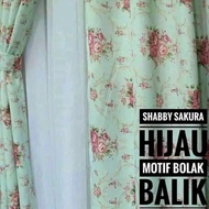 Gorden Jendela Dan Pintu Shabby Blackout Import Motif Bunga Tirai Korden Smokring Gordyn Hordeng Gor