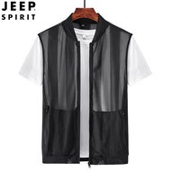 JEEP SPIRIT ชายเสื้อกั๊ก Quick-Drying Breathable Multi-Pocket การปีนเขาการจับปลาทำงานเสื้อแขนกุด