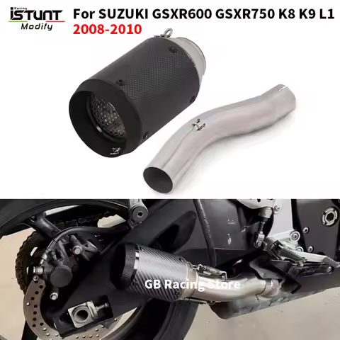 Slip On For SUZUKI GSXR 600 750 GSXR600 GSXR750 K8 K9 L1 2008-2010 Motorcycle Exhaust Escape Link Pi