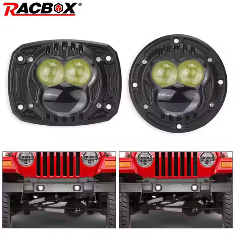 Hi/Lo Beam LED 4 Inch Work Light Pods Flush Mount Headlight for Offroad Truck SUV 4X4 ATV 4WD Rear F