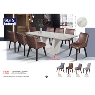 TTC20 C-MJ64 1+8 Seater Grade A Italy Marble Dining Set With High Quality Turkey Leather Cushion Chair / Dining Table /