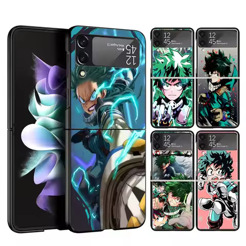 My Hero Izuku Deku Cover Phone Case For Samsung Galaxy Z Flip 7 6 5 4 3 5G Flip7 Flip6 Flip5 Flip4 F
