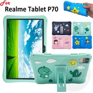 For Realme Pad Tablet P70 Android 12 Tablet PC 12.0 Inch Cute 3D Cartoon Protective Case OPPO Tablet PC Shockproof Silicone Soft Case Stand Cover