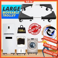 ADJUSTABLE Fridge Stand w/Roller Washing Machine Trolley Furniture Mover Fridge Roller Kaki Peti Sej