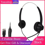 Yoaushop H360D‑RJ9MV RJ9 Office Headset Binaural Telephone With Adjustable Spea