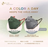 AQUA PRO+TECH - KF94 3D立體口罩 (每盒10片 獨立包裝) - 碧綠色系及黑曜色系【各1盒】