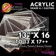 13 X16 inches to 17++ inches acrylic sheet with 2mm, 3mm 4mm and 5mm / transparent akrilik