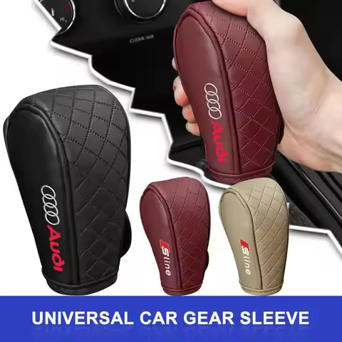 Car Shift Handle Cover Leather Non-Slip Wear-resistant Shift Knob Decor Protective for Audi A3 Q5 B9