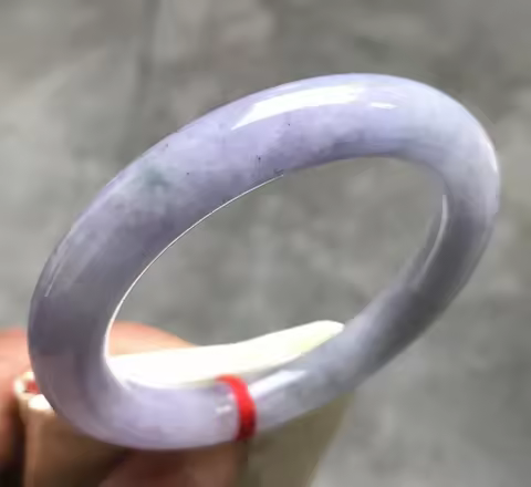 58.5mm Natural Lavender Jadeite Jade Bracelet Burma Emerald Jade Bracelet Bangle