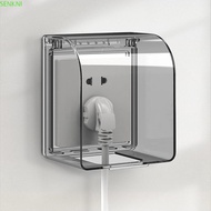 SENKNI 86 Type Wall Socket Waterproof Box, Self-Adhesive Antifouling Switch Button Protection Cover,