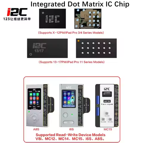 I2C Integrated Dot Matrix Chip for IPhone X-13 14 15 15 16 17 Pro Max Ipad Pro 3/4/11 Series Dot Mat