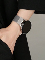 1入20mm 22mm男女時尚金屬不鏽鋼三星華為手錶表帶，適用於三星Galaxy Watch 4/4Classic 3 41mm 5/5Pro，適用於華為Watch GT/2/2e/Pro/3/3Pro智能手錶表帶配件