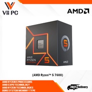 [LOCAL STOCK] AMD Ryzen 5 7600 With Wraith Prism Cooler Socket AM5, 6-CORE, 12-THREAD Desktop Processors