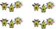 Pack of 4-3 Inch Stickers - Avocado Cuties Working Out Exercise Gym - Each s for Car Locker Refriger
