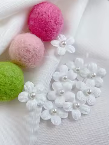 Satin Florets Appliques for Diy Wedding Dress Hat Clothes Outfit Coat Sewing Supplies Headwear Decor