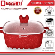 DESSINI ITALY 28CM Casserole Die Cast Aluminium Non Stick Pot Bowl Pan Cookware Tool with Cover Peri