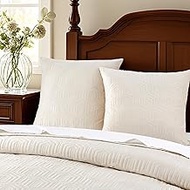 Querencia Set of 2 Velvet Euro Shams - White Euro Pillow Shams Square, 26x26 Pillow Covers, European