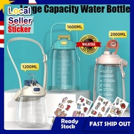Large Capacity Water Bottle 2000mL Portable Big Water Bottle