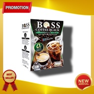 Boss Coffee Black บอสคอฟฟี่แบล็ค กาแฟอาราบิก้า ละลายได้ทั้งร้อนและเย็น 1 กล่องมี 10ซอง