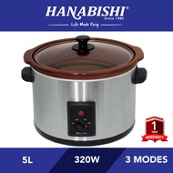 【WUCHT】HANABISHI SLOW COOKER 5.0L HA5500A Slow Cooker 5 liter 慢炖锅