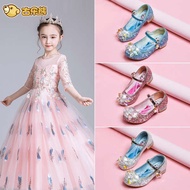 kasut raya budak perempuan kasut raya kasut perempuan Elsa Princess Shoes Children's High Heels Fema