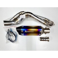 ลดสุดๆ คอท่อ งานแสตนเลส สำหรับ Yamaha Mslaz M-Slaz และ R15 เก่า พร้อมปลายท่อ AK ยาว 12 นิ้ว ปลาย 2 ร