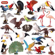 動物模型 實心仿真玩具裝認知飛禽鳥類老鷹鸚鵡孔雀火烈鳥擺件
