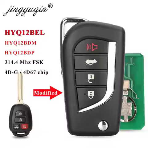 jingyuqin 314.4Mhz FSK G/ H Chip Modified Remote Flip Car Key For Camry Corolla Scion FR-S Toyota 86