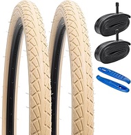 YUNSCM 2-PCS 26" Bike Tires 26x 1.95/53-559 and 26" Heavy Duty Bike Tubes Schrader Valve Compatible 
