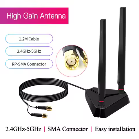 WiFi Antenna RP-SMA Male Connector Dual Band 2.4GHz 5GHz For AX210 AX200 PCI-E WiFi Network Card Ada