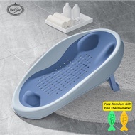 Blue Baby Bath Tub Shampoo Bed Chair Foldable Free Gift Fish Thermometer