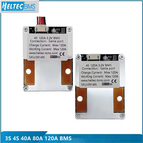 12V BMS 40A 80A 120A 3S Li-ion 4S Lifepo4 Lithium Battery Protection Board 18650 bms with Balance fo