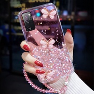 LIFEBELLE Casing for Samsung Galaxy S20 FE 4G &amp; 5G Case + Wrist Strap, Luxury Rhinestone Butterfly Glitter Star Foil Bling Phone Casing Clear Soft TPU Silicone Cellphone Cases Protective Cover