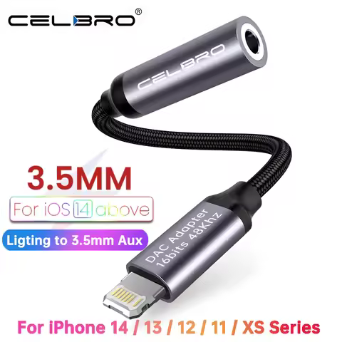 For Iphone 14 13 L To 3.5 Mm Aux Audio Cable For Ios 15 For Iphone To 3 5 Mm Headphone Jack Adapter 