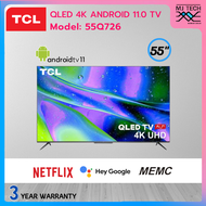 TCL ANDROID TV 4K QLED ทีวี ขนาด 55 นิ้ว รุ่น 55Q726 ระบบปฏิบัติการ Android 11