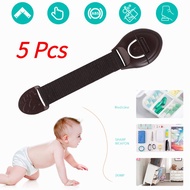 5pcs Adjustable Childproof Straps Lock Toddler Baby Kid Child Safety Lock Proof Cabinet Drawer Fridge Cupboard Door Protective lock