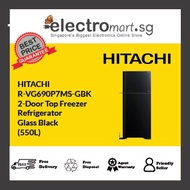 HITACHI 2-DOOR FRIDGE R-VG690P7MS-GBK (550L) - GLASS BLACK