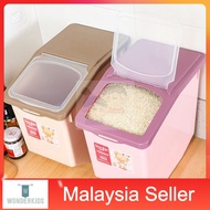 (10kg) Rice Storage Box Portable Container with cup wheels /Food Dispenser/ Bekas Tempat Simpan Beras Cawan Beroda