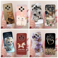 Cute Case For OPPO Reno 12F Reno12F 4G 5G Cover Cartoon Cat Lucky Pony Soft Clear Phone Cases For OP