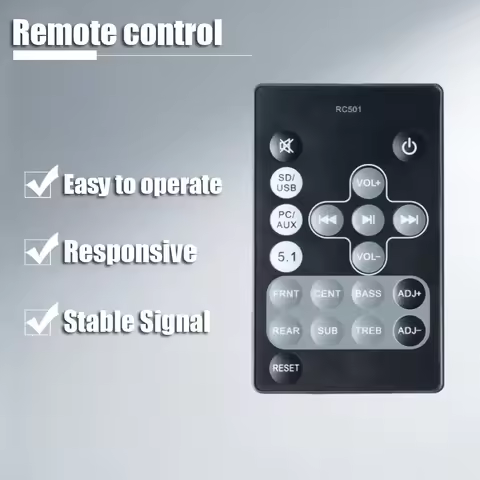LY 1pieceRemote Control Fit for Edifier Key Large R501, RC501, RC501T3, BRITZ TIII 5.1, Black Sound 