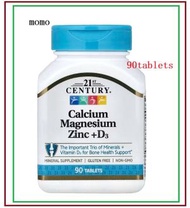 鈣鋅鎂和維他命D3  90 片 (平行進口)(最佳食用期: 30/1/2029) Calcium Magnesium Zinc D3