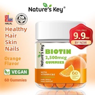 [tarikh luput 2026.5] Nature's Key Biotin Gummies Membantu kesihatan rambut, menguatkan kuku, dan me