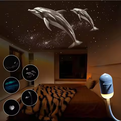 Dual Mode Mini Galaxy Starry Sky Projector Night Light 2-IN-1 Night Light Mode & Starry Sky Mode Fur